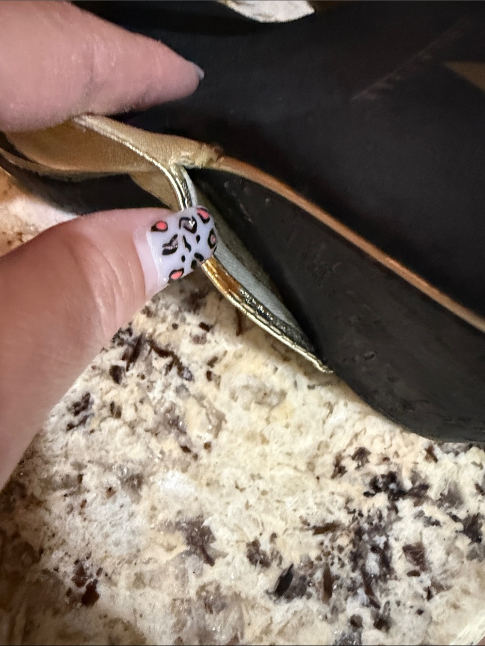 Volatile Gold Crisscross Wedge Slides with Fleur-de-Lis Accent - Picture 8 of 11